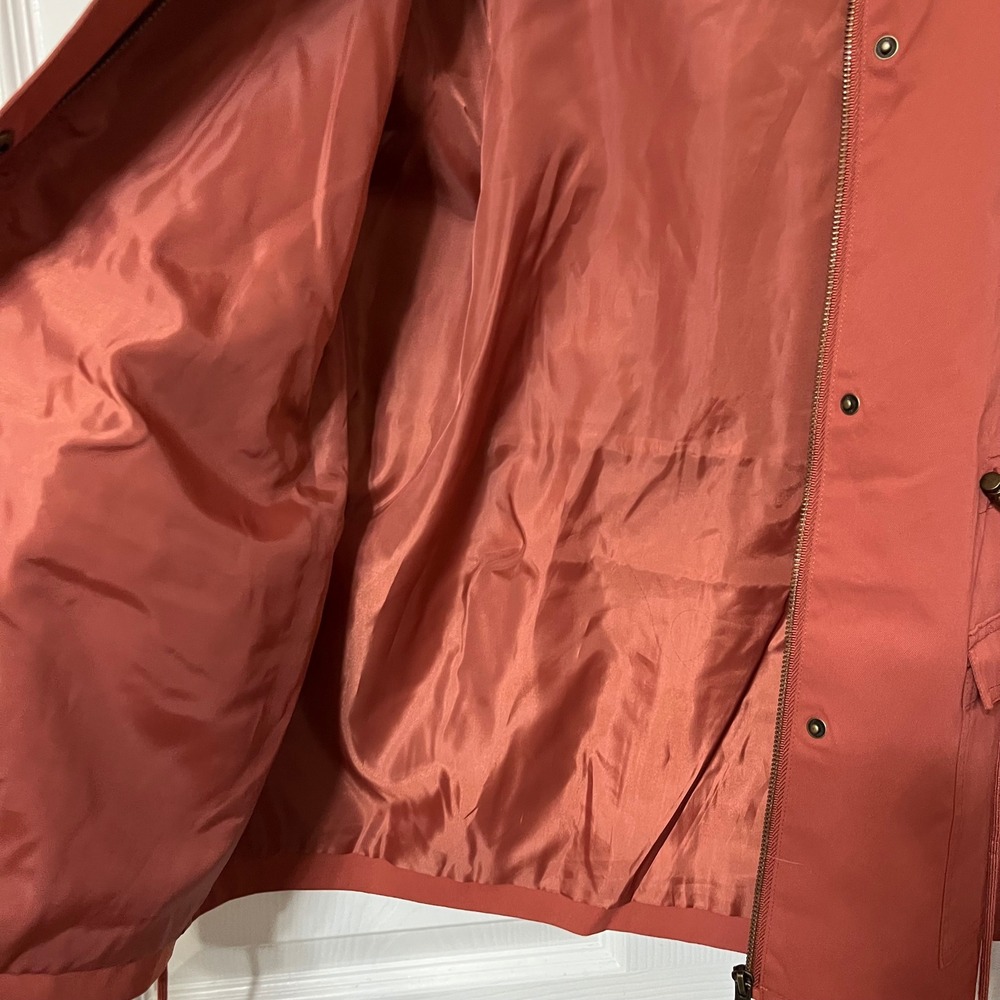 YOUNG USA Utility Vest Hooded Drawstring Pockets Zip Snap Rust XL Polyester - Picture 5 of 6